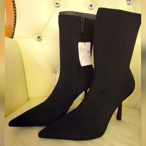 Zara black Heeled Ankle Boots size42